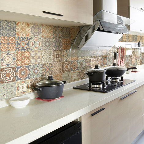 Sticker Mural Carrelage adhésif Cuisine Salle de Bain - 30 STICKERS CARRELAGES AZULEJOS URSULA - 30stickers20x20cm