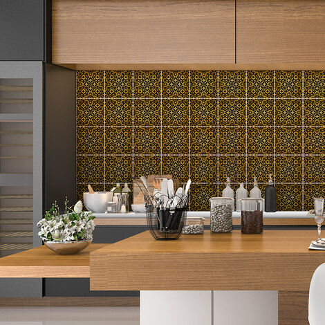 Sticker Mural Carrelage adhésif Cuisine Salle de Bain - 30 STICKERS CARRELAGES ORIENTAL BATNA - 30stickers10x10cm