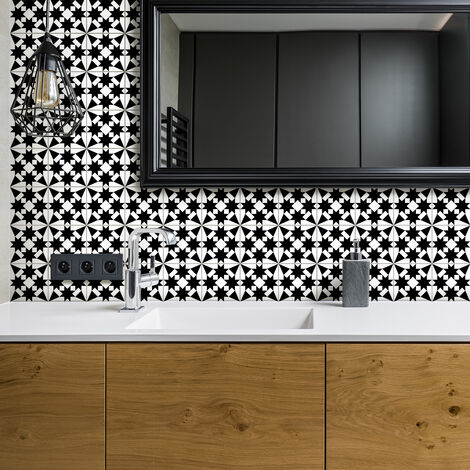 Sticker Mural Carrelage adhésif Cuisine Salle de Bain - 30 STICKERS CARRELAGES ORIENTAL MANSOURAH - 30stickers10x10cm