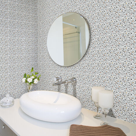 Sticker Mural Carrelage adhésif Cuisine Salle de Bain - 30 STICKERS CARRELAGES TERRAZZO PANTALEO - 30stickers10x10cm