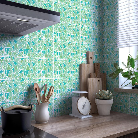 Sticker Mural Carrelage adhésif Cuisine Salle de Bain - 30 STICKERS CARRELAGES TERRAZZO RIEVRA - 30stickers10x10cm