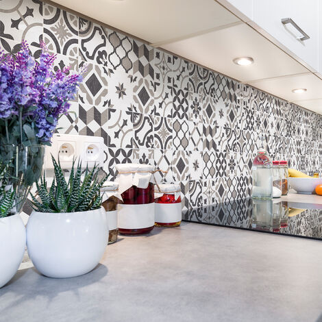 Sticker Mural Carrelage adhésif Cuisine Salle de Bain - 60 STICKERS CARREAUX DE CIMENT AZULEJOS ARABELLA - 60stickers20x20cm