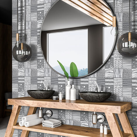Sticker Mural Carrelage adhésif Cuisine Salle de Bain - 60 STICKERS CARREAUX DE CIMENT AZULEJOS CALIXTO - 60stickers20x20cm