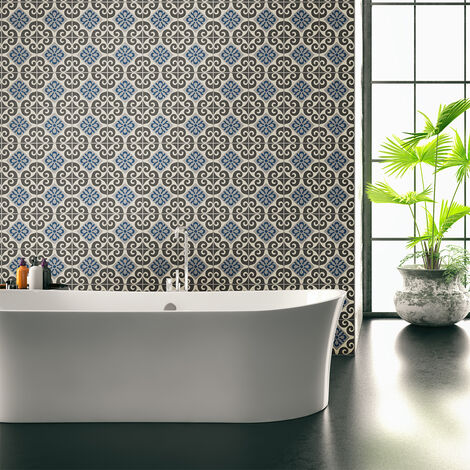 Sticker Mural Carrelage adhésif Cuisine Salle de Bain - 60 STICKERS CARREAUX DE CIMENT AZULEJOS DIOGO - 60stickers20x20cm