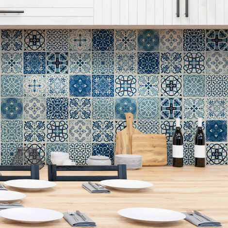Sticker Mural Carrelage adhésif Cuisine Salle de Bain - 60 STICKERS CARREAUX DE CIMENT AZULEJOS GERARDO - 60stickers20x20cm