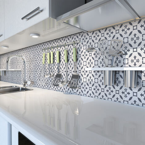 Sticker Mural Carrelage adhésif Cuisine Salle de Bain - 60 STICKERS CARREAUX DE CIMENT AZULEJOS LÉONINA - 60stickers20x20cm