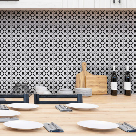 Sticker Mural Carrelage adhésif Cuisine Salle de Bain - 60 STICKERS CARREAUX DE CIMENT AZULEJOS LORA - 60stickers20x20cm