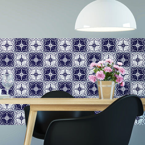 Sticker Mural Carrelage adhésif Cuisine Salle de Bain - 60 STICKERS CARREAUX DE CIMENT AZULEJOS MILAGRO - 60stickers20x20cm