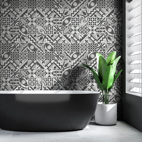 Sticker Mural Carrelage adhésif Cuisine Salle de Bain - 60 STICKERS CARREAUX DE CIMENT AZULEJOS PAMPELUNE - 60stickers20x20cm