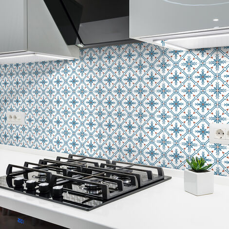 Sticker Mural Carrelage adhésif Cuisine Salle de Bain - 60 STICKERS CARREAUX DE CIMENT AZULEJOS PAZ - 60stickers20x20cm