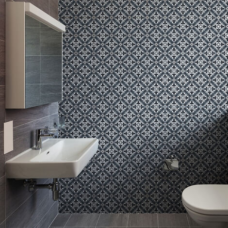 Sticker Mural Carrelage adhésif Cuisine Salle de Bain - 60 STICKERS CARREAUX DE CIMENT AZULEJOS ULBALDO - 60stickers20x20cm