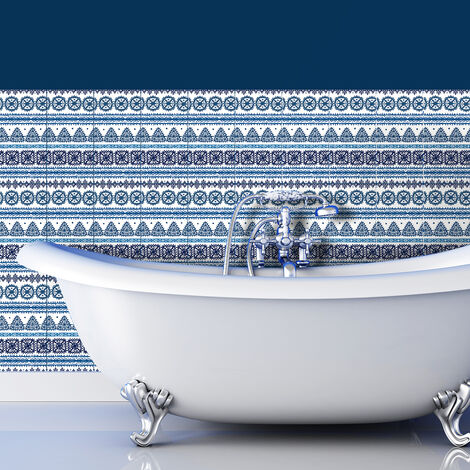 Sticker Mural Carrelage adhésif Cuisine Salle de Bain - 60 STICKERS CARREAUX DE CIMENT ETHNIQUE ACCRA - 60stickers20x20cm