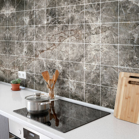 Sticker Mural Carrelage adhésif Cuisine Salle de Bain - 60 STICKERS CARREAUX DE CIMENT MARBRE D'ANGOULEME - 60stickers20x20cm