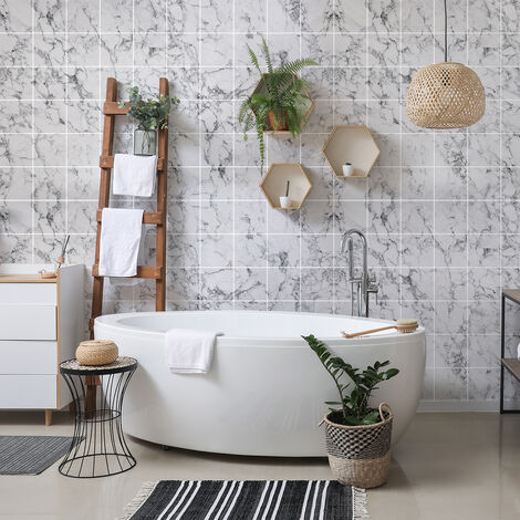 Sticker Mural Carrelage adhésif Cuisine Salle de Bain - 60 STICKERS CARREAUX DE CIMENT MARBRE DE BUENOS AIRES - 60stickers20x20cm