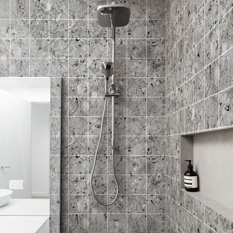 Sticker Mural Carrelage adhésif Cuisine Salle de Bain - 60 STICKERS CARREAUX DE CIMENT MARBRE DE SAN VICENTE - 60stickers10x10cm