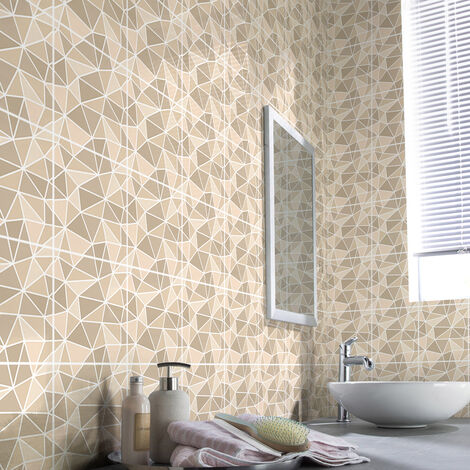 Sticker Mural Carrelage adhésif Cuisine Salle de Bain - 60 STICKERS CARREAUX DE CIMENT TERRAZZO FLORA - 60stickers10x10cm