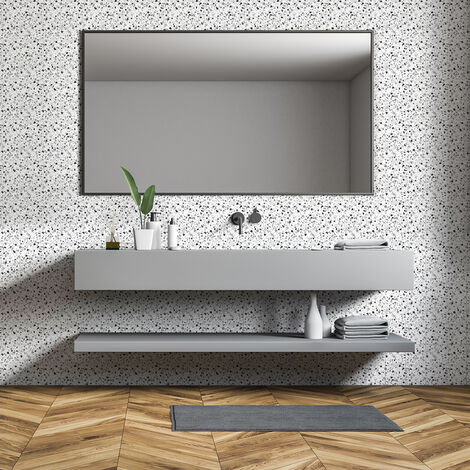 Sticker Mural Carrelage adhésif Cuisine Salle de Bain - 60 STICKERS CARRELAGES TERRAZZO CATANE - 60stickers10x10cm