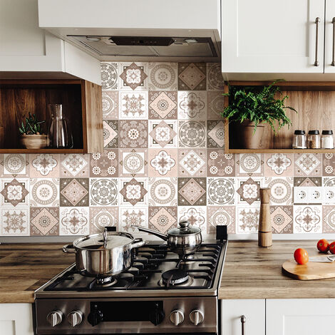 Sticker Mural Carrelage adhésif Cuisine Salle de Bain - 9 STICKERS CARREAUX DE CIMENT AZULEJOS ANIOLO - 9stickers40x40cm