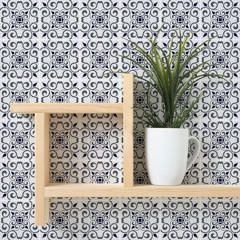 Sticker Mural Carrelage adhésif Cuisine Salle de Bain - 9 STICKERS CARREAUX DE CIMENT AZULEJOS NANO - 9stickers20x20cm
