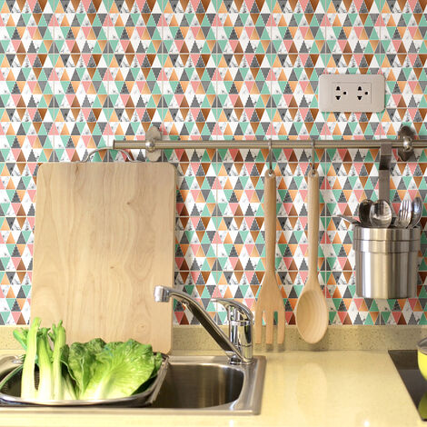 Sticker Mural Carrelage adhésif Cuisine Salle de Bain - 9 STICKERS CARREAUX DE CIMENT CARRELAGES EFFET MABRÉ CHIC AZUR - 9stickers15x15cm