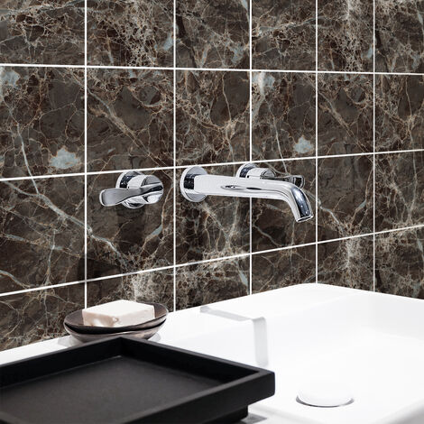 Sticker Mural Carrelage adhésif Cuisine Salle de Bain - 9 STICKERS CARREAUX DE CIMENT MARBLE DE SAN PEDRO - 9stickers20x20cm
