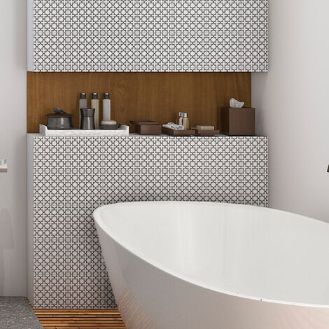 Sticker Mural Carrelage adhésif Cuisine Salle de Bain - 9 STICKERS CARREAUX DE CIMENT ORIENTAL ARIANA - 9stickers15x15cm