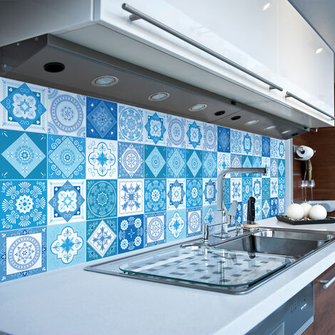 Sticker Mural Carrelage adhésif Cuisine Salle de Bain - 9 STICKERS CARRELAGES AZULEJOS ANGELINA - 9stickers15x15cm