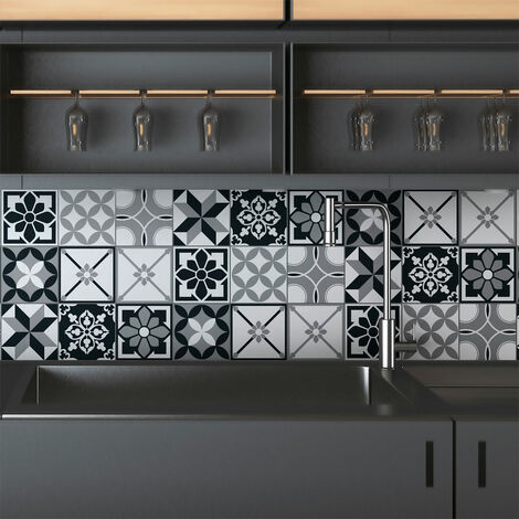 Sticker Mural Carrelage adhésif Cuisine Salle de Bain - 9 STICKERS CARRELAGES AZULEJOS CICHINOLA - 9stickers15x15cm