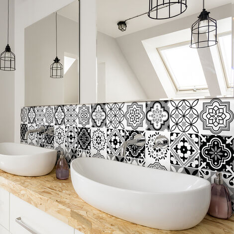 Sticker Mural Carrelage adhésif Cuisine Salle de Bain - 9 STICKERS CARRELAGES AZULEJOS CONREZA - 9stickers10x10cm