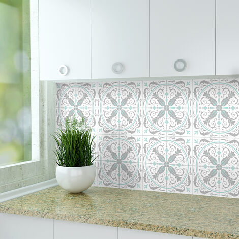 Sticker Mural Carrelage adhésif Cuisine Salle de Bain - 9 STICKERS CARRELAGES AZULEJOS DENISO - 9stickers15x15cm
