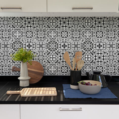 Sticker Mural Carrelage adhésif Cuisine Salle de Bain - 9 STICKERS CARRELAGES AZULEJOS DORIANE - 9stickers10x10cm