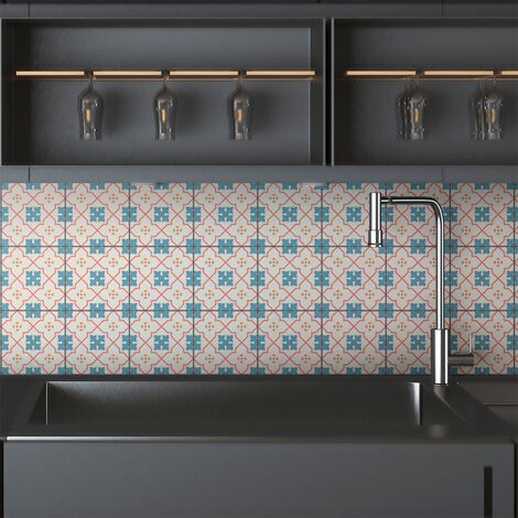 Sticker Mural Carrelage adhésif Cuisine Salle de Bain - 9 STICKERS CARRELAGES AZULEJOS FOTINA - 9stickers15x15cm