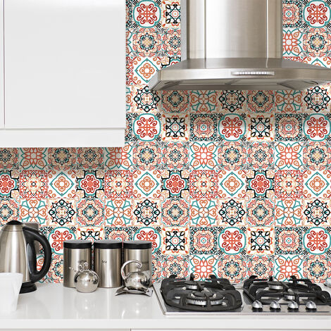 Sticker Mural Carrelage adhésif Cuisine Salle de Bain - 9 STICKERS CARRELAGES AZULEJOS FRANCKY - 9stickers15x15cm