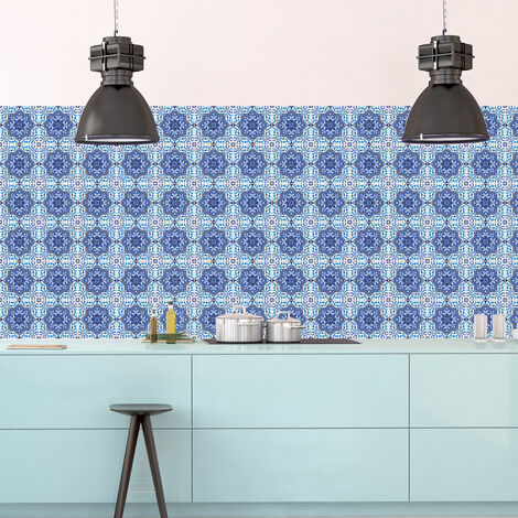 Sticker Mural Carrelage adhésif Cuisine Salle de Bain - 9 STICKERS CARRELAGES AZULEJOS MASSILIA - 9stickers15x15cm