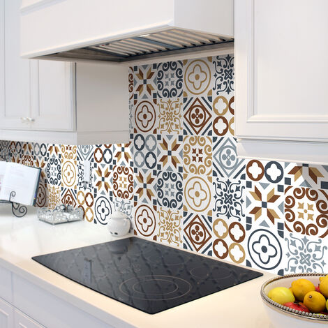 Sticker Mural Carrelage adhésif Cuisine Salle de Bain - 9 STICKERS CARRELAGES AZULEJOS RENITO - 9stickers15x15cm