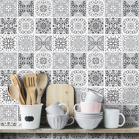 Sticker Mural Carrelage adhésif Cuisine Salle de Bain - 9 STICKERS CARRELAGES AZULEJOS YESMIRE - 9stickers10x10cm