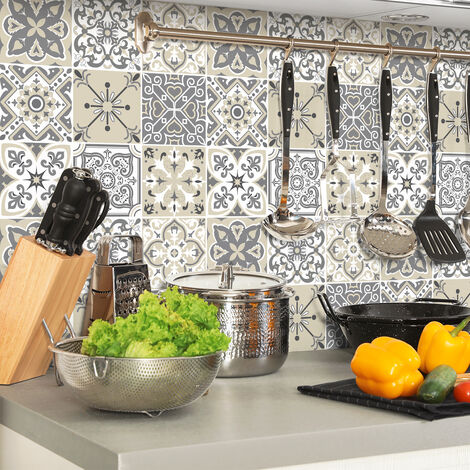 Sticker Mural Carrelage adhésif Cuisine Salle de Bain - 9 STICKERS CARRELAGES AZULEJOS ZINGARO - 9stickers15x15cm