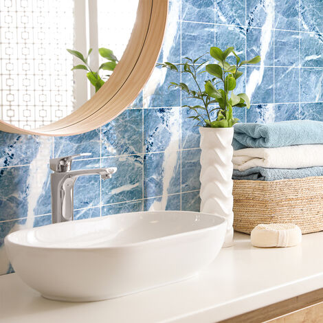 Sticker Mural Carrelage adhésif Cuisine Salle de Bain - 9 STICKERS CARRELAGES MARBRE DE BRASILIA - 9stickers15x15cm