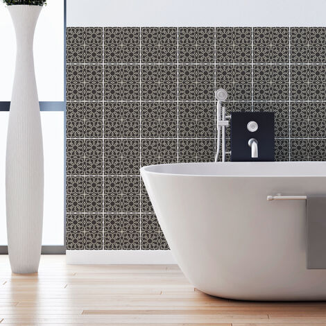 Sticker Mural Carrelage adhésif Cuisine Salle de Bain - 9 STICKERS CARRELAGES ORIENTAL HADERA - 9stickers15x15cm
