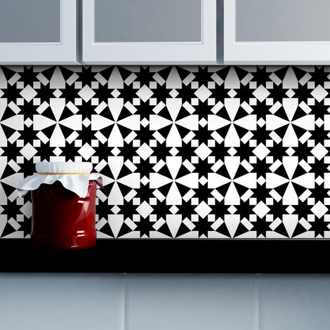 Sticker Mural Carrelage adhésif Cuisine Salle de Bain - 9 STICKERS CARRELAGES ORIENTAL MEMPHIS - 9stickers20x20cm
