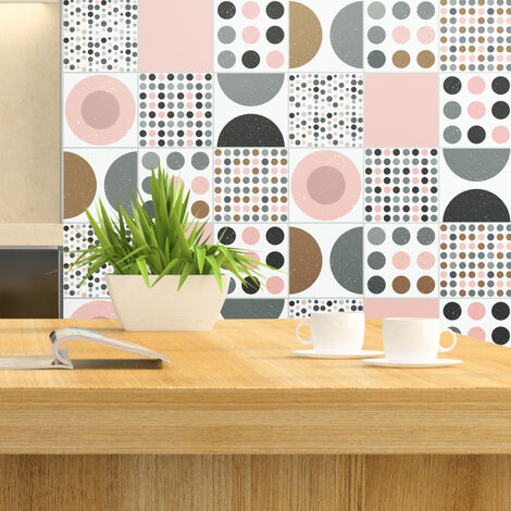 Sticker Mural Carrelage adhésif Cuisine Salle de Bain - 9 STICKERS CARRELAGES SCANDINAVE REBEKKA - 9stickers10x10cm