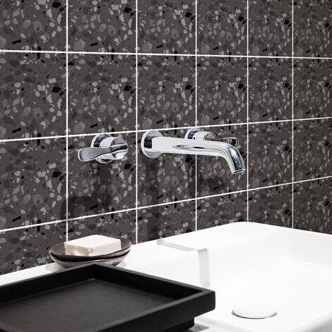 Sticker Mural Carrelage adhésif Cuisine Salle de Bain - 9 STICKERS CARRELAGES TERRAZZO SERENA - 9stickers15x15cm