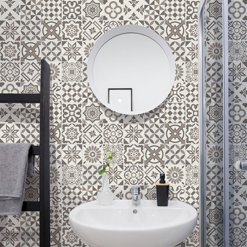 Sticker Mural Carrelage adhésif Cuisine Salle de Bain - 30 stickers carreaux de ciment azulejos anento - 30stickers10x10cm