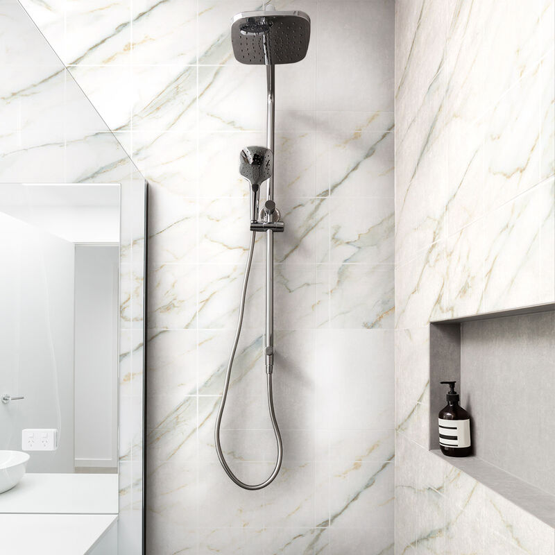 Sticker Mural Carrelage adhésif Cuisine Salle de Bain - 30 STICKERS CARREAUX DE CIMENT MARBRE BLANC DE LISBONNE - 30stickers15x15cm