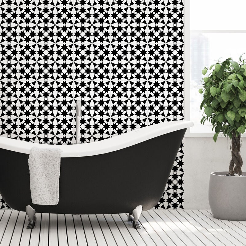 Sticker Mural Carrelage adhésif Cuisine Salle de Bain - 60 stickers carreaux de ciment oriental zagazig - 60stickers20x20cm
