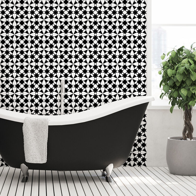 Sticker Mural Carrelage adhésif Cuisine Salle de Bain - 60 stickers carreaux de ciment oriental zagazig - 60stickers10x10cm