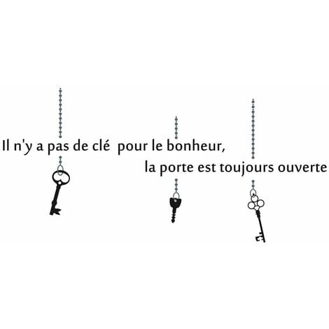 Sticker mural clé du bonheur