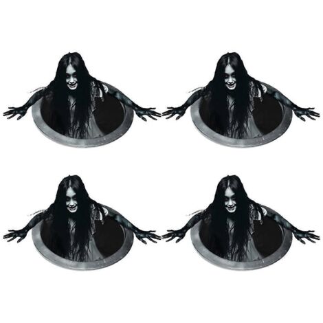 Sticker mural/de sol Halloween, autocollant mural d'horreur pour femme aux longs cheveux (voir photo)