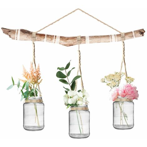 Sticker mural décoratif Bocaux et Fleurs – Dimensions 62 x 65 cm – Pour surfaces lisses – Décoration intérieure élégante – Sud Trading