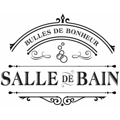 Sticker mural décoratif de porte salle de bain 20 x 20 cm – Vinyle adhésif – Application facile sur surfaces lisses – Sud Trading